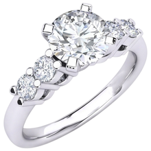 Afbeelding in Gallery-weergave laden, Rond Geslepen Natuurlijke uit de aarde gewonnen Diamanten Verlovingsring 2.85 Karaat Prong Gezet Witgoud 14K
