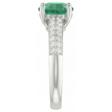 Afbeelding in Gallery-weergave laden, echte round smaragd 2.60karaat ring met diamantaccenten
