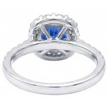 Afbeelding in Gallery-weergave laden, Rond geslepen Sri Lanka saffier Natuurlijke echte diamanten ( niet in een laboratorium gekweekt ) ring goud 14K 1.50 karaat
