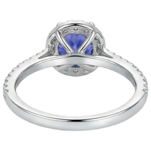Afbeelding in Gallery-weergave laden, Rond geslepen tanzaniet en Natuurlijke echte diamanten ( niet in een laboratorium gekweekt ) ring van 9,85 ct, 14 kt witgoud
