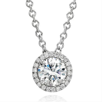 Rond Geslepen 2,75 Ct. Echt Diamanten Hanger Ketting Met Ketting Wit 14K