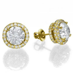 Natuurlijke Diamanten Oorbellen 4.50ct - Geelgoud 14K