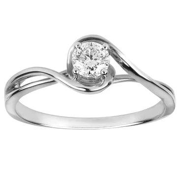 Rond Geslepen Echt Diamanten Ring Met Gedraaide Schacht Van 1,50 Ct Witgoud