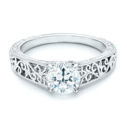 Rond Geslepen Solitaire Echt Diamanten Ring In Antieke Stijl Van 1,50 Ct