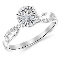 Rond Geslepen Solitaire Met Accent 2,50 Ct Echt Diamanten Trouwring