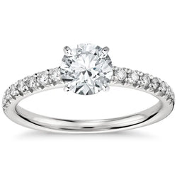 Rond Geslepen Solitaire Met Accent 3,90 Ct Echt Diamanten Ring Wit Goud 14K