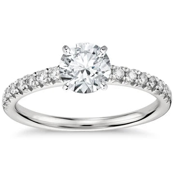 Rond Geslepen Solitaire Met Accent 3,90 Ct Echt Diamanten Ring Wit Goud 14K