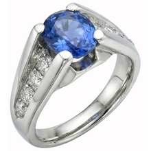 Afbeelding in Gallery-weergave laden, echte round saffier 2.50karaat ring close-up detail
