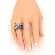 Afbeelding in Gallery-weergave laden, Ronde Bubble Echt Diamond Ring 2,10 karaat 6 mm brede omlijsting set
