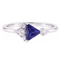 Afbeelding in Gallery-weergave laden, Ronde Diamanten &amp; Biljoen Saffier Ring Edelsteen Sieraden
