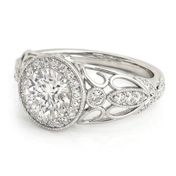 Ronde Diamanten verlovingsjubileum 1,10 karaat fancy ring WG 14K