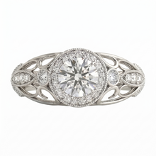Afbeelding in Gallery-weergave laden, Ronde Diamanten verlovingsjubileum 1,10 karaat fancy ring WG 14K
