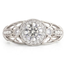 Afbeelding in Gallery-weergave laden, Ronde Diamanten verlovingsjubileum 1,10 karaat fancy ring WG 14K
