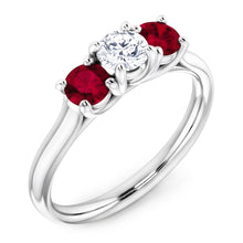 Afbeelding in Gallery-weergave laden, Ronde Diamond Ruby Stone Ring 2,40 karaat witgoud 14K sieraden
