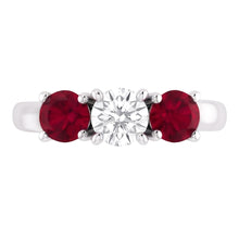 Afbeelding in Gallery-weergave laden, Ronde Diamond Ruby Stone Ring 2,40 karaat witgoud 14K sieraden
