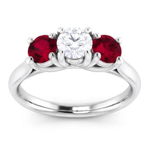 Afbeelding in Gallery-weergave laden, Ronde Diamond Ruby Stone Ring 2,40 karaat witgoud 14K sieraden
