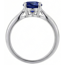Afbeelding in Gallery-weergave laden, echte round saffier 1karaat ring profielweergave
