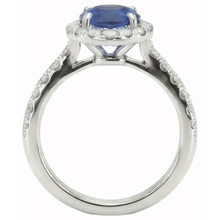 Afbeelding in Gallery-weergave laden, echte round saffier 2karaat ring profielweergave
