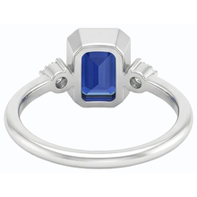 Afbeelding in Gallery-weergave laden, Ronde Natuurlijke echte diamant ( niet in het laboratorium gekweekt )en ring set blauwe saffier ring 1,75 karaat taps toelopende schacht
