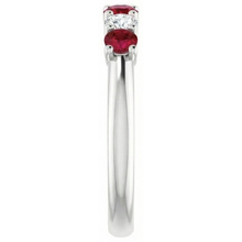 Afbeelding in Gallery-weergave laden, Ronde Natuurlijke echte diamanten ( niet in een laboratorium gekweekt ) Ruby Stone Ring 2 karaat witgoud 14K sieraden
