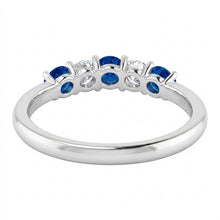 Afbeelding in Gallery-weergave laden, Ronde Natuurlijke echte diamanten ( niet in een laboratorium gekweekt ) ring met blauwe saffiersteen 2 karaat witgoud 14K
