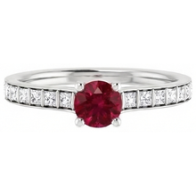 Afbeelding in Gallery-weergave laden, echte princess diamant 2karaat ring bovenaanzicht
