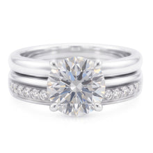 Afbeelding in Gallery-weergave laden, Ronde Natuurlijke uit de aarde gewonnen Diamanten Jubileum Ring Set 3 Karaat Prong Gezet Witgoud 14K
