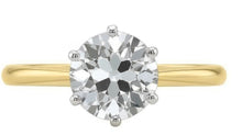 Afbeelding in Gallery-weergave laden, echte round diamant 1.50karaat ring bovenaanzicht
