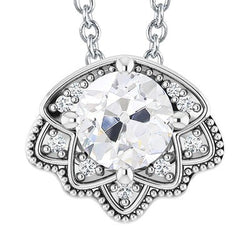 Ronde Old Mine Natuurlijke uit de aarde gewonnen Diamanten Hanger 5.50 Karaat Met Ketting Witgoud 14K