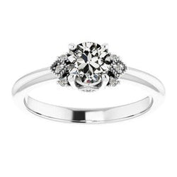 Ronde Old Mine Cut Natuurlijke uit de aarde gewonnen Diamanten Ring Witgoud Dames Sieraden 3 Karaat