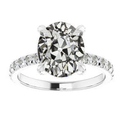 Trouwring met ronde & ovale Old Mine Cut uit de aarde gewonnen diamanten, 7.50 karaat
