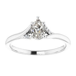 Ronde & Peer Oud Geslepen Echt Diamant Ring Split Shank 2 karaat