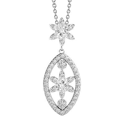 Ronde & Peer Oude Mijn Echt Diamanten Hanger 4 Karaat met Ketting Bloem Stijl