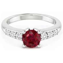 Afbeelding in Gallery-weergave laden, echte round diamant 1karaat ring vooraanzicht
