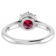 Afbeelding in Gallery-weergave laden, Ronde Robijn Ring Wit Goud 14K Prong Stijl 1,25 Karaat
