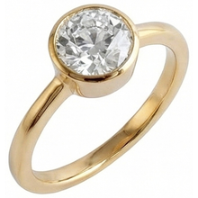 Afbeelding in Gallery-weergave laden, Ronde Solitaire Old Mine Cut Natuurlijk Diamond Ring Bezel Set 1,50 karaat
