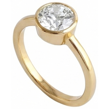 Afbeelding in Gallery-weergave laden, Ronde Solitaire Old Mine Cut Natuurlijk Diamond Ring Bezel Set 1,50 karaat

