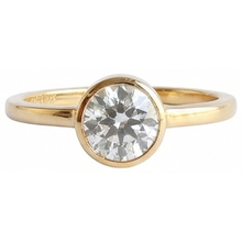 Afbeelding in Gallery-weergave laden, Ronde Solitaire Old Mine Cut Natuurlijk Diamond Ring Bezel Set 1,50 karaat
