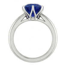 Afbeelding in Gallery-weergave laden, echte round saffier 3karaat ring profielweergave

