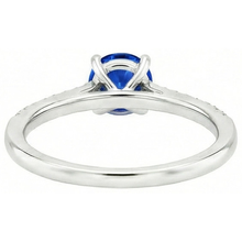 Afbeelding in Gallery-weergave laden, Ronde Sri Lanka Saffier Ring Diamanten Sieraden Wit Goud 14K
