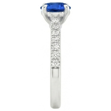 Afbeelding in Gallery-weergave laden, Ronde Sri Lanka Saffier Ring Diamanten Sieraden Wit Goud 14K
