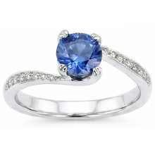 Afbeelding in Gallery-weergave laden, Ronde briljant geslepen 2,50 ct Sri Lanka saffier Natuurlijke echte diamanten ( niet in een laboratorium gekweekt ) ring wit goud
