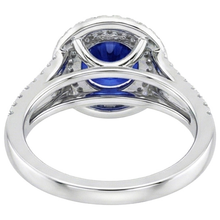 Afbeelding in Gallery-weergave laden, echte round saffier 3.50karaat ring profielweergave
