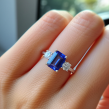 Afbeelding in Gallery-weergave laden, Natuurlijke Saffier Ring 4.50ct - Witgoud 14K
