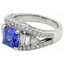 Afbeelding in Gallery-weergave laden, echte round saffier 2.50karaat ring close-up detail
