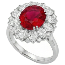 Afbeelding in Gallery-weergave laden, Ronde en Peervormige Diamanten met Robijn IGI GECERTIFICEERDE Ring 17.75 Ct Witgoud 14K
