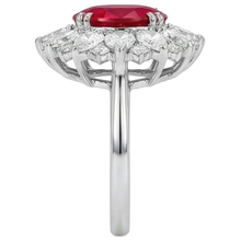 Afbeelding in Gallery-weergave laden, Ronde en Peervormige Diamanten met Robijn IGI GECERTIFICEERDE Ring 17.75 Ct Witgoud 14K
