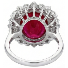 Afbeelding in Gallery-weergave laden, Ronde en Peervormige Diamanten met Robijn IGI GECERTIFICEERDE Ring 17.75 Ct Witgoud 14K
