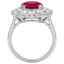 Afbeelding in Gallery-weergave laden, Ronde en Peervormige Diamanten met Robijn IGI GECERTIFICEERDE Ring 17.75 Ct Witgoud 14K
