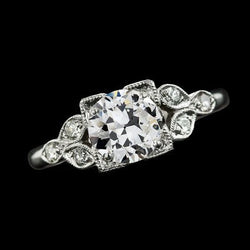 Ronde Jubileumring Old Mine Cut Natuurlijke uit de aarde gewonnen Diamanten Split Shank 3 Karaat